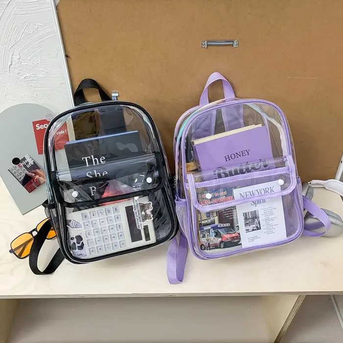 Nouveaux Sacs à Dos Transparents Exquis et Tendance 2026 en PU Imperméable et Durable pour les Trajets Quotidiens