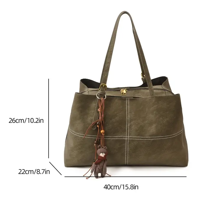 Sac à Main en cuir pour femmes mode automne hiver grand fourre-tout Boston Sac en daim souple mat dame Sac à