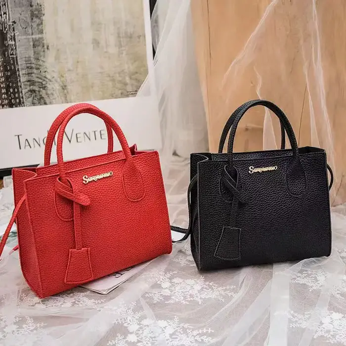 Sac à main minimaliste à motif litchi pour femmes
