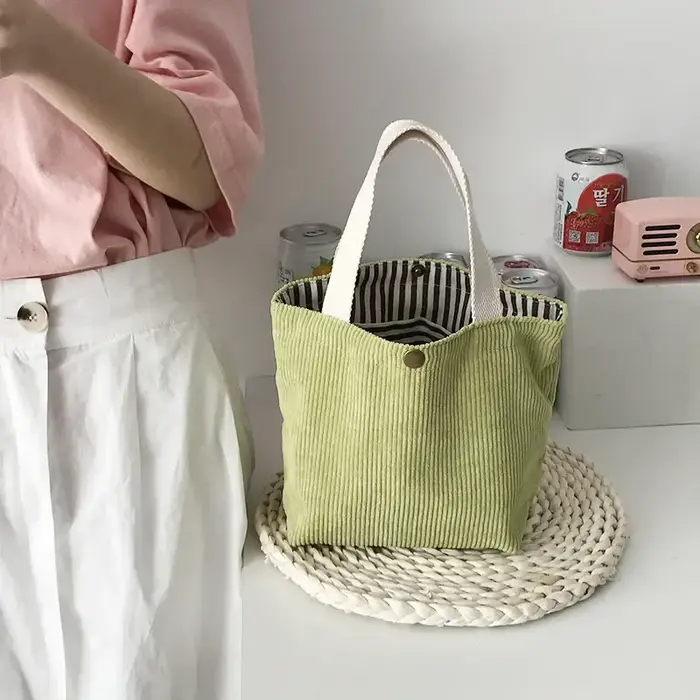 Sacs à main en velours côtelé réutilisables pour femmes