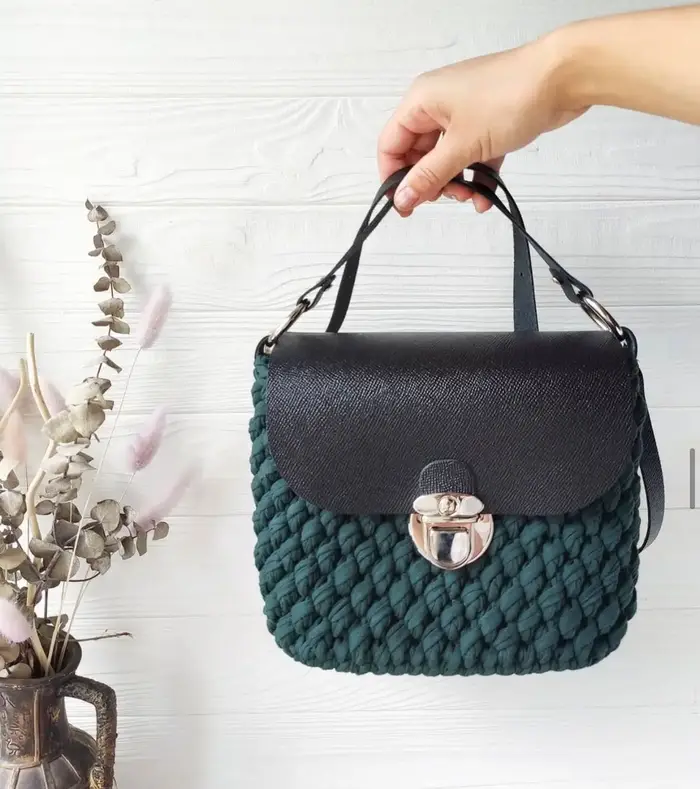 Nouveau sac à bandoulière rabat couverture avec trous de remplacement pour femmes sac à main tricot sac de couture bricolage PU sac en cuir accessoires 3 couleurs