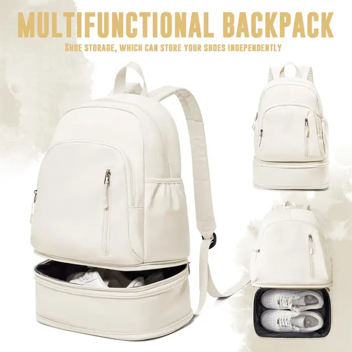 Sac à dos de sport pour femmes, avec boîte à chaussures, sac à dos de voyage pour ordinateur portabl