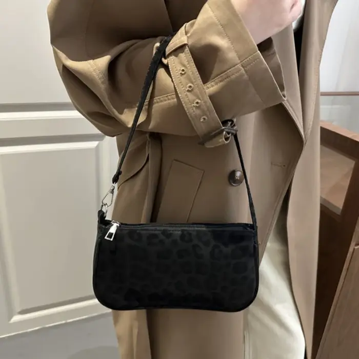Sac à bandoulière rétro imprimé léopard
