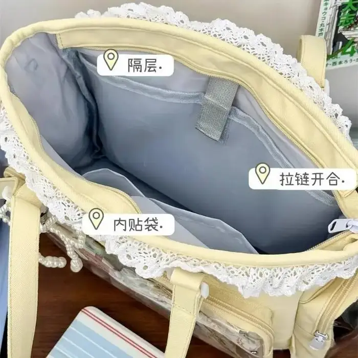 Sac à bandoulière transparent Y2K mignon DIY Ita Bag Lolita pour femme