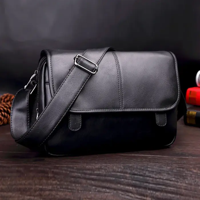 Sac messager en cuir vintage pour hommes