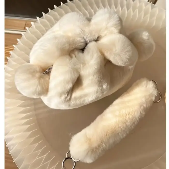 Sacs moelleux en vraie fourrure de lapin pour femmes