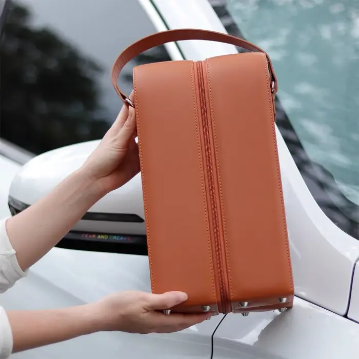 Sac cadeau élégant, fourre-tout à double fermeture éclair pour bouteille