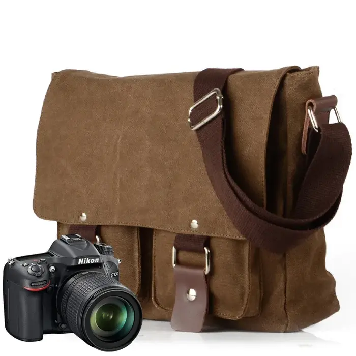 Sac en toile rétro, sac bandoulière pour homme et femme