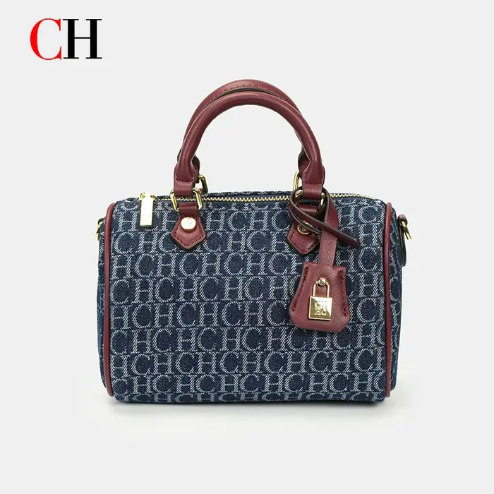 Sac à main CH Boston pour femme, mini sac baril de luxe avec fermoir décoratif, sac à bandoulière vi
