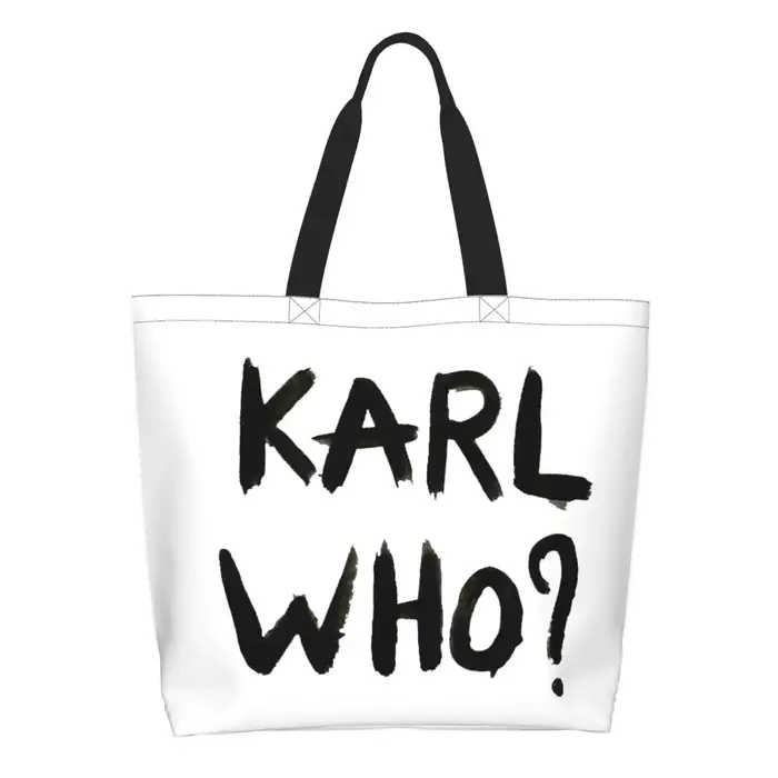 Sac fourre-tout d'épicerie personnalisé Karl Who pour femmes, sac shopper en toile, sacs à main de g