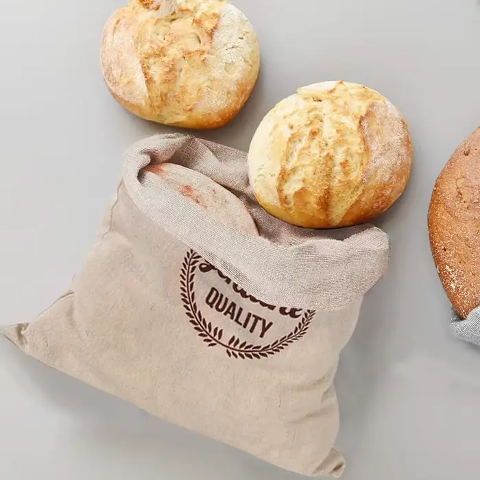 Sac à pain en lin, sacs réutilisables pour pain