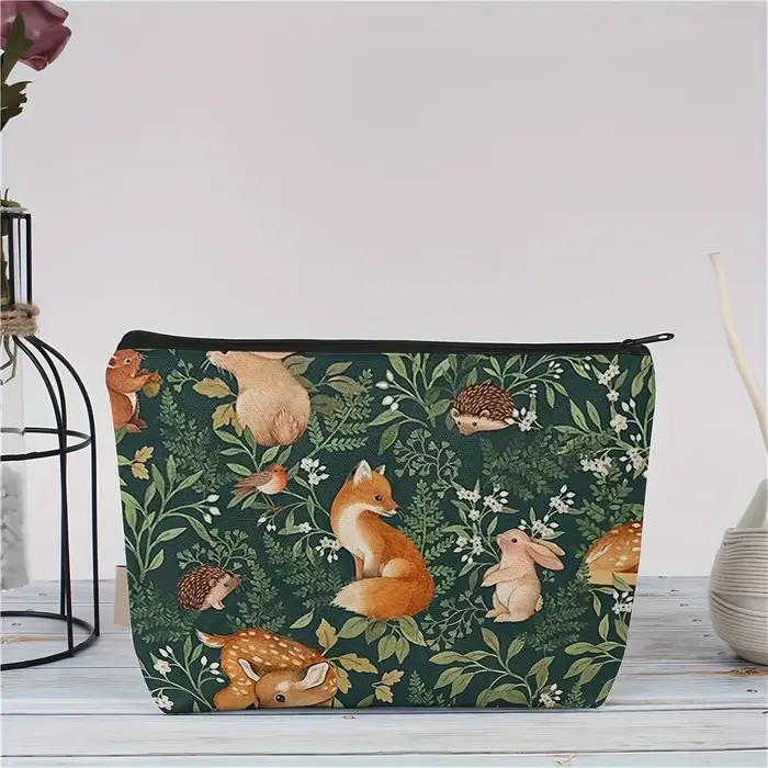 Sac à cosmétiques en forme de renard, cadeau pour femmes, trousse de maquillage pour amoureux des renards, trousse de toilette, sac à main, porte-monnaie, sac de rangement, trousse à crayons