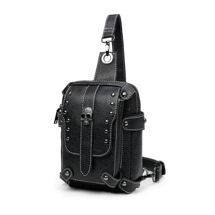 Sac à Bandoulière en Cuir PU Noir