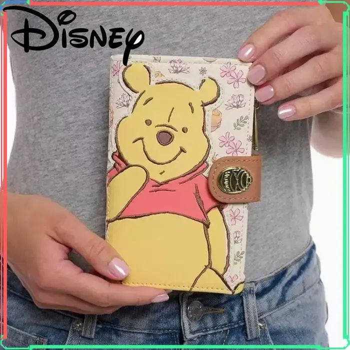 Loungefly Winnie l'ourson portefeuille pour femmes mignon petit sac à main en cuir court sac de carte bancaire avec dessin animé ourson conception cadeaux