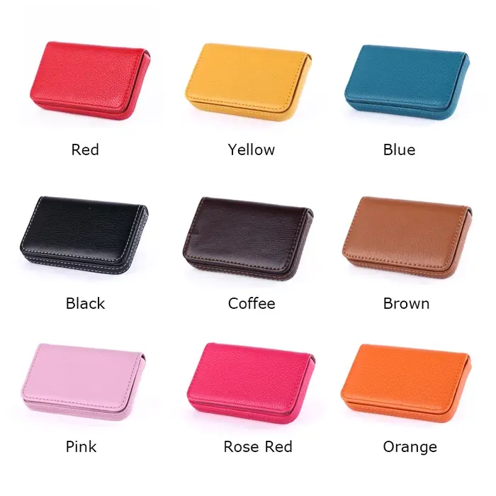 Porte-cartes de visite en cuir PU pour hommes et femmes