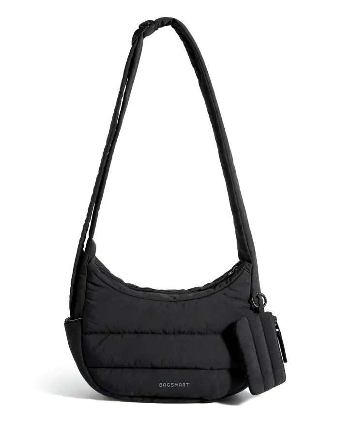 BAGSMART Sac à bandoulière pour femme Petit sac à main bouffant Sac à bandoulière léger et moelleux