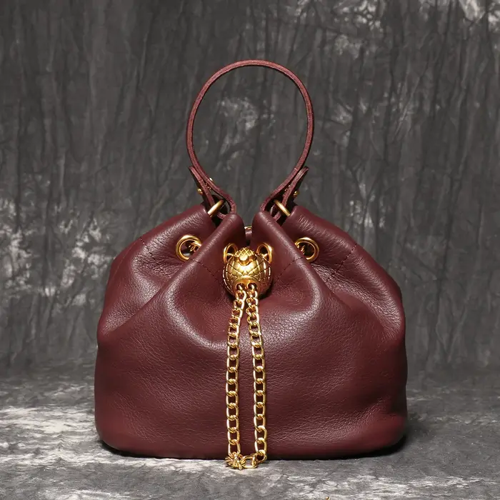LUOKIR nouveau cordon en métal polyvalent femmes sac à main en cuir véritable chaîne sac à bandouliè