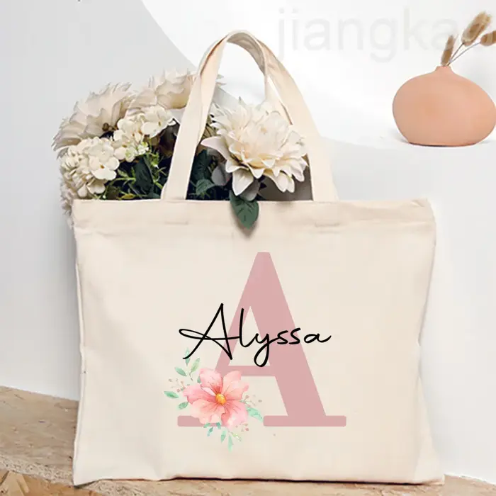 Sac fourre-tout personnalisé avec nom pour femmes