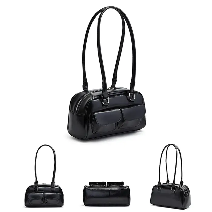 Nouveau sac pour femmes mode niche huile cire cuir sac de bowling multi-poches sac à aisselles sac à main de transport sac à bandoulière unique