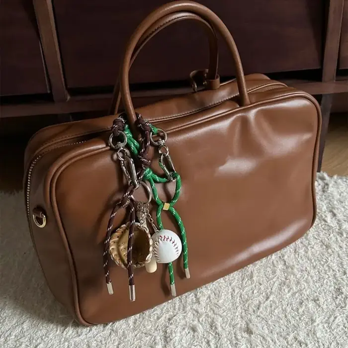 Breloques de sac, pendentif en corde tressée de Baseball, Style Miu, corde tressée, breloques de sac, porte-clés, décoration de sac, porte-clés de voiture