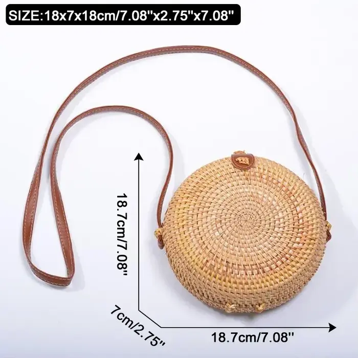 Carré rond Mulit Style sac de paille sacs à main femmes été rotin sac à la main tissé plage cercle b