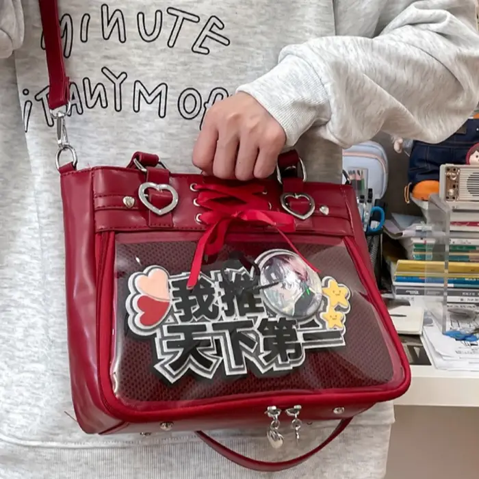 Italife petit sac Ita rouge à bandoulière avec ruban femmes Kawaii clair mignon sac