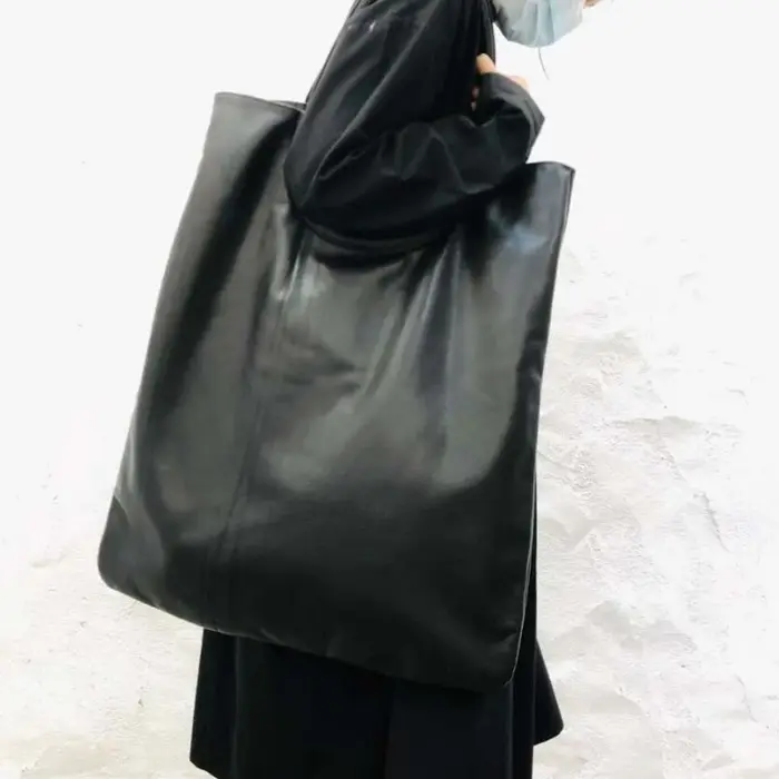 Grand sac en cuir véritable souple pour femme