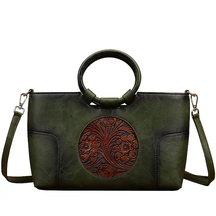Sac à main rétro en cuir PU pour femme, gaufré, grande capacité, sac messager initié, marron, noir,