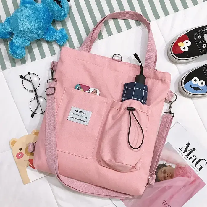 Sac en toile pour femmes, nouveau Design, sac à bandoulière à fermeture éclair, fourre-tout réutilis