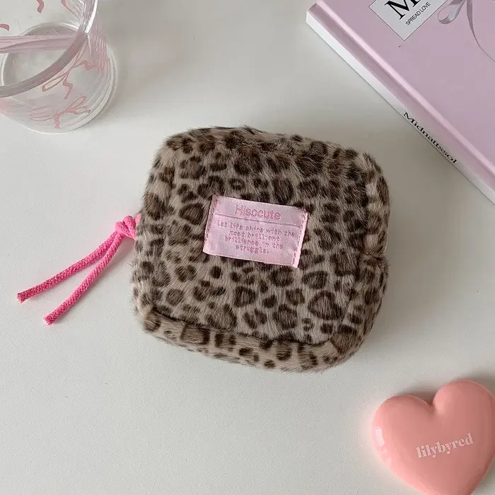 Pochette de maquillage Portable imprimé léopard