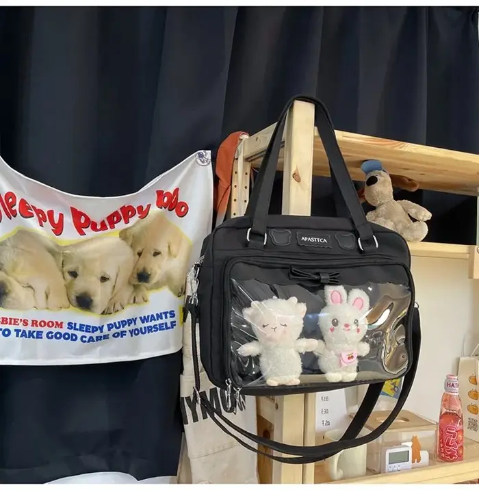Itabag-Sac à Bandoulière en Toile Transparente pour Fille