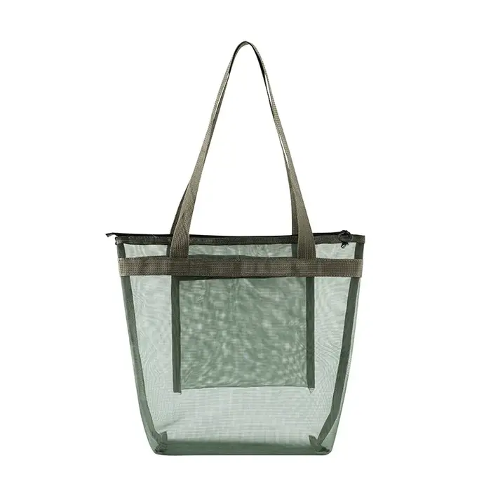 Sac à main en maille portable avec grande capacité, sac de rangement en nylon, sac de shopping, sac à bandoulière pour la plage et la natation en plein air