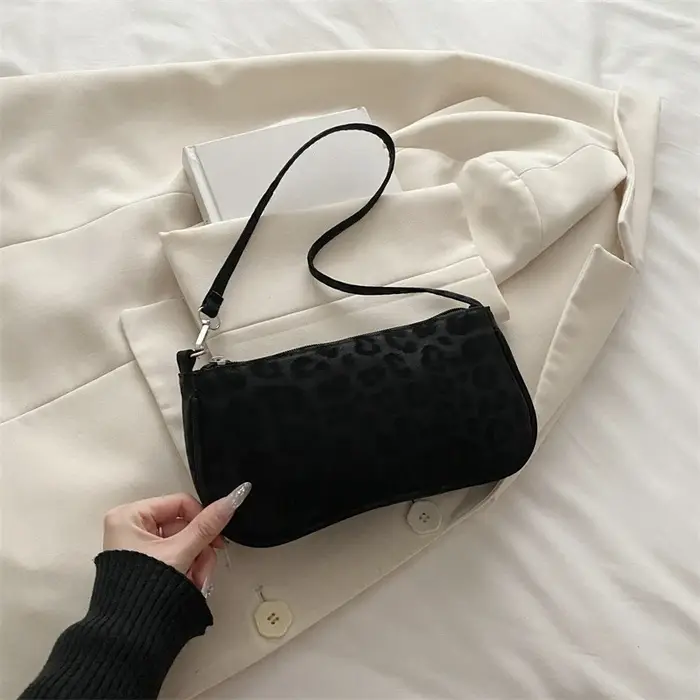 Sac à bandoulière rétro imprimé léopard, sacs à main à la mode pour femmes, sacs à main décontractés