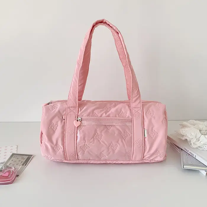 Sac à bandoulière étudiant Kawaii avec nœud, sac à main décontracté doux pour jeunes, sac fourre-tou