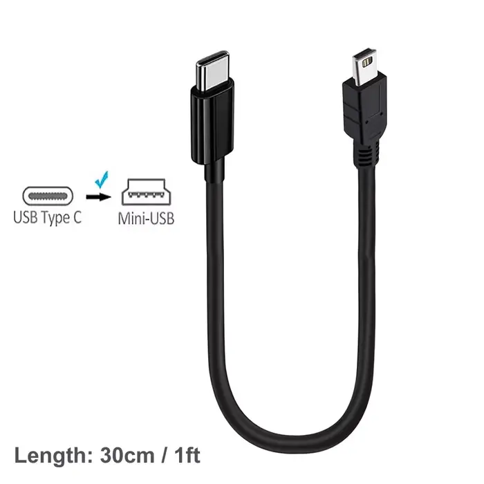 Câble adaptateur USB C vers Mini USB, TYPE C vers Mini-USB 5 broches, câble de charge et de synchron