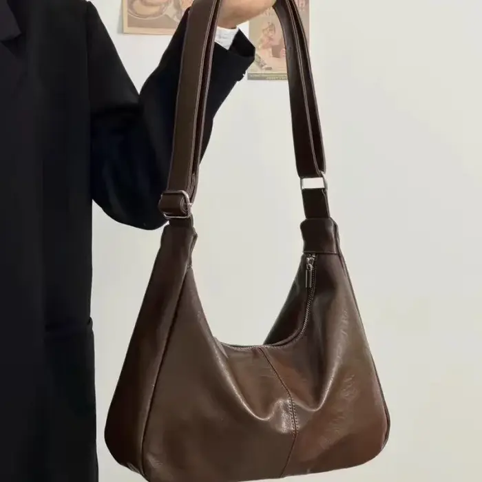 Sacs fourre-tout tendance en cuir PU souple pour femmes – Grands sacs à main et sacs bandoulière gra