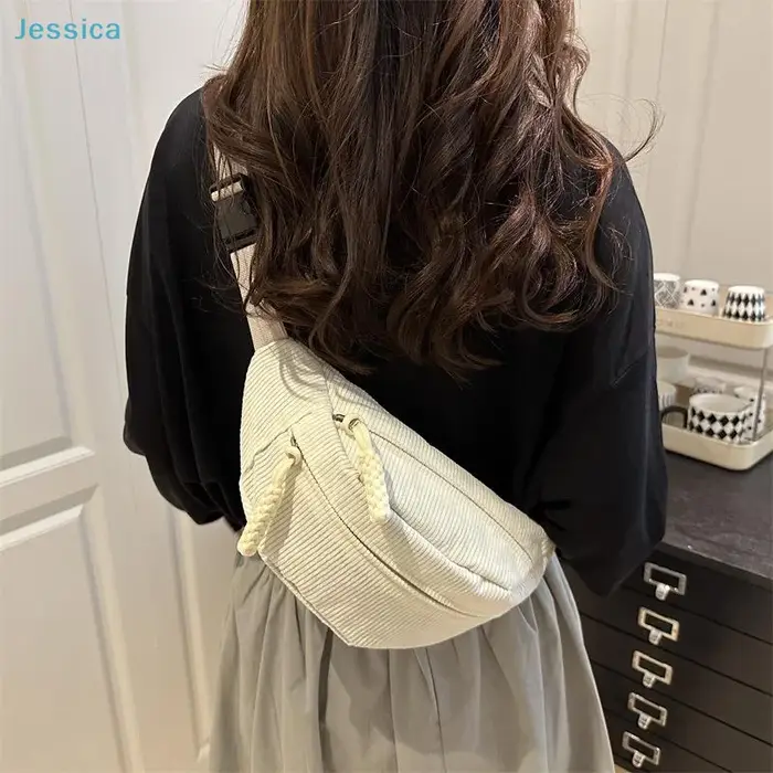 ♥ Sac banane en velours côtelé pour femmes
