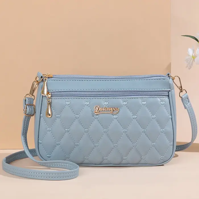 Sacs à bandoulière en cuir PU avec fermeture éclair pour femme, petit sac à main, sac à main, grande