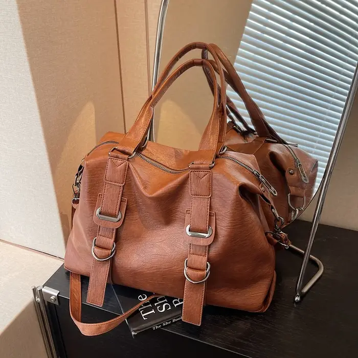 Vintage femmes sacs à bandoulière nouveau Simple dames trajet sac fourre-tout de haute qualité en cuir PU femme sous