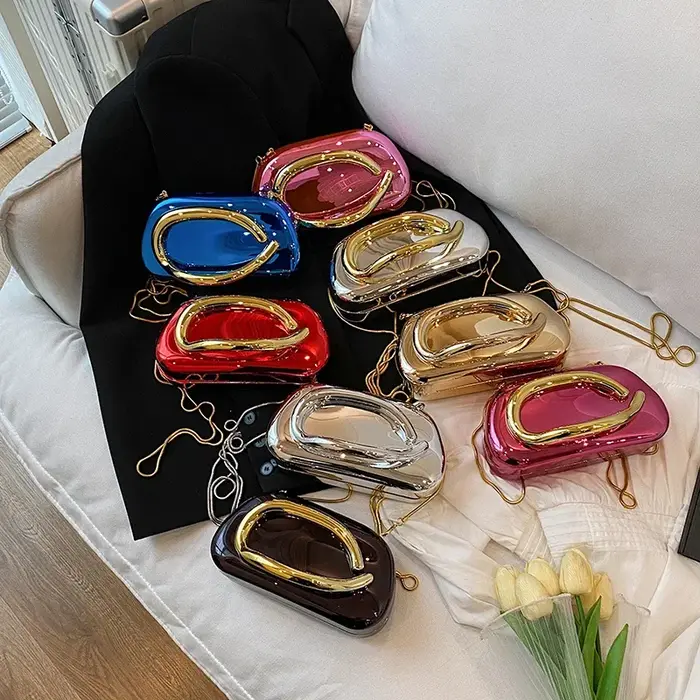 Boîte de fermeture en or pochette femmes soirée de mariage mignon sac à main sac
