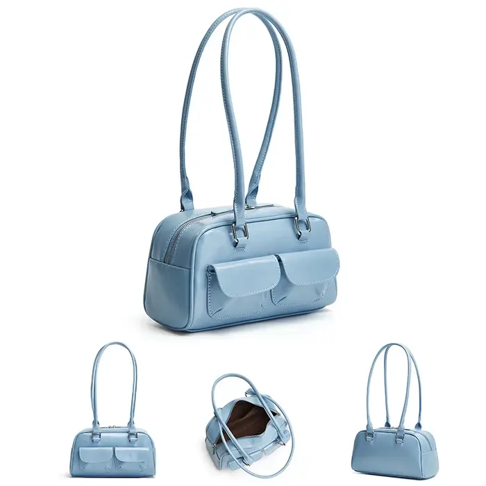 Nouveau sac pour femmes mode niche huile cire cuir sac de bowling multi-poches sac à aisselles sac à main de transport sac à bandoulière unique