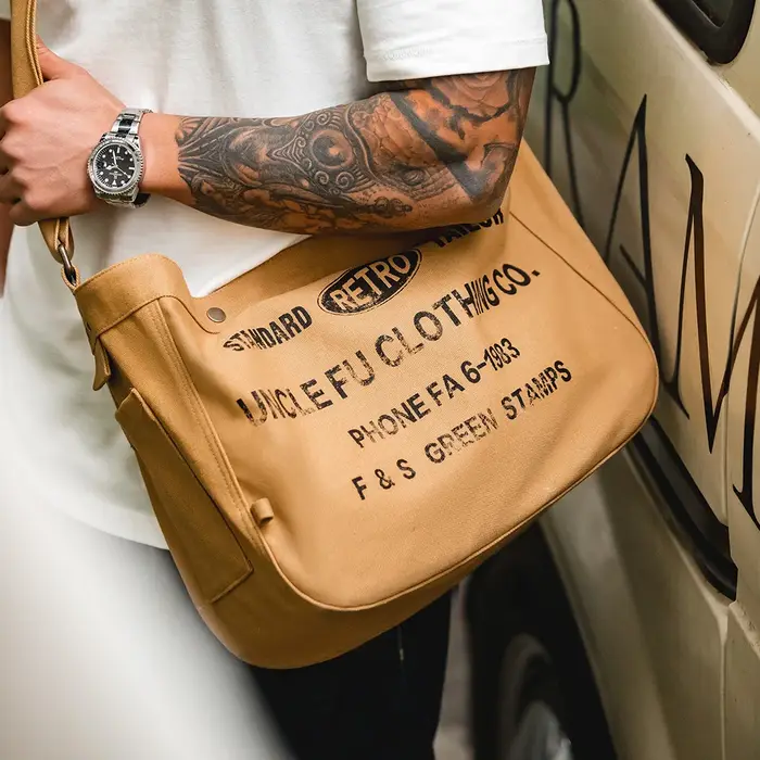 Maden Vintage grande capacité toile sac femme concepteur lettre imprimé bandoulière ordinateur sac messager sacs