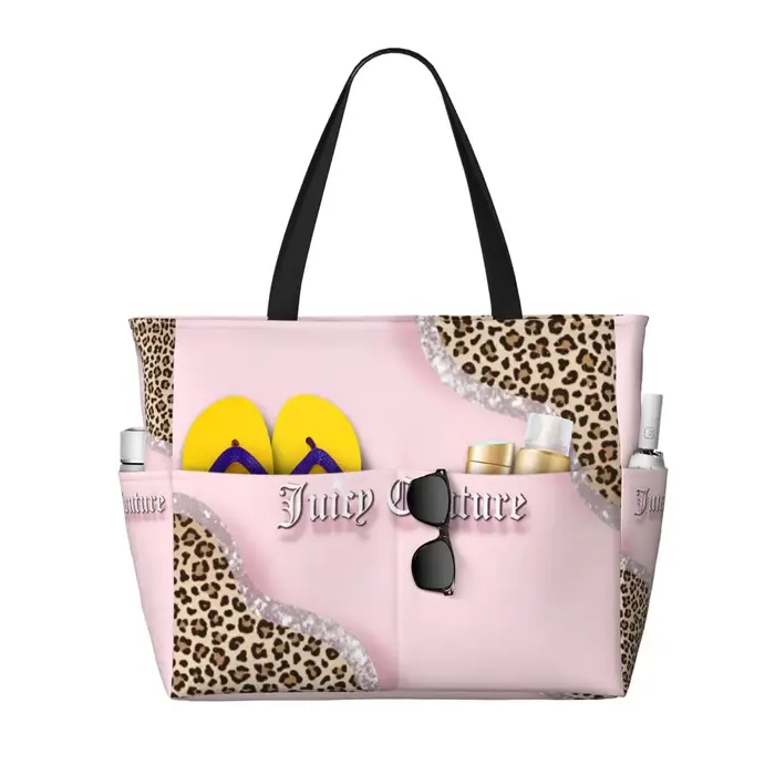 Sac de plage d'été J-Juicy-C-Couture, sac de shopping de grande capacité, sac fourre-tout tendance p