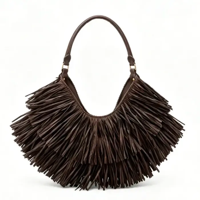 Sac fourre-tout bohème vintage à franges