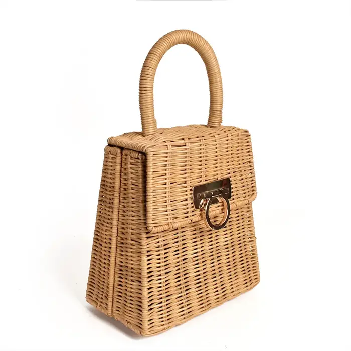 Sac de plage en rotin et paille pour femmes