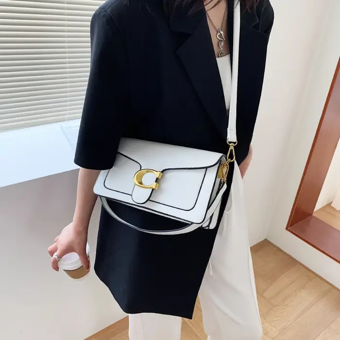 Sac à bandoulière simple en cuir PU pour femmes