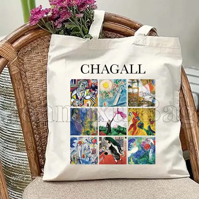 Sac fourre-tout en toile pour femme, sacs à main décontractés, motifs artistiques Monet Van Gogh Deg