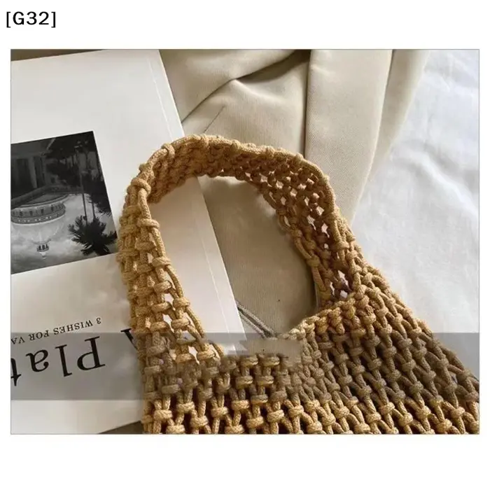 Sac à main tricoté ajouré fait main