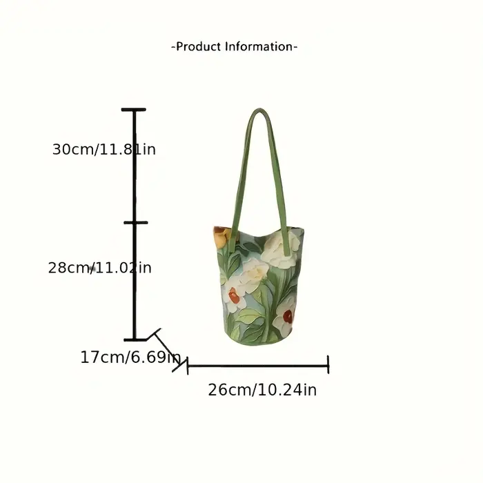 Sac seau Oxford à fleurs d'été de grande capacité pour femmes