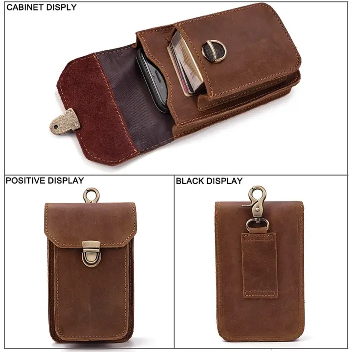 Luufan – sac de taille en cuir véritable pour hommes